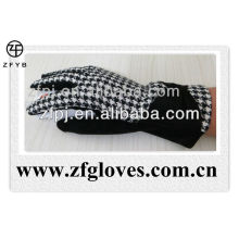 Dame Kleid Houndstooth Wolle Handschuhe im Winter